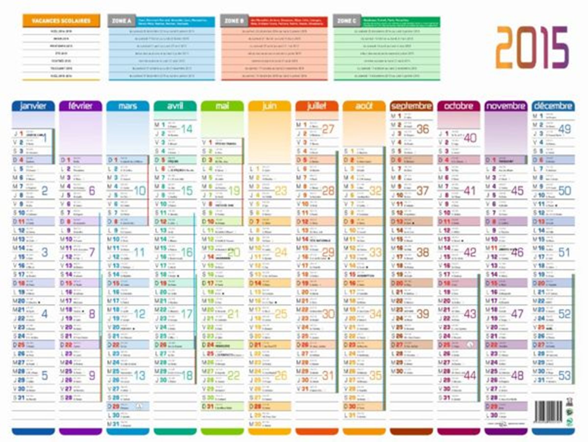 Calendrier 2015 à Imprimer Excel Et Pdf Webcalendrier